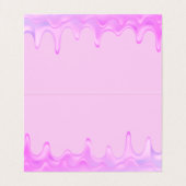 Holographische Tropfen Bäckerei Makeup Girly Visitenkarten (Innenseite Aufgefaltet)