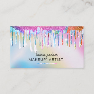 Holographische Tropfen Glitzer Unicorn Makeup Arti Visitenkarte