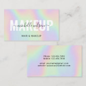 Holographische Typografie Markup Artist Hair Salon Visitenkarte (Vorne/Hinten)