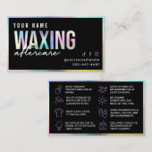 Holographische Waxing Aftercare-Karte Visitenkarte (Vorne/Hinten)