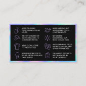 Holographische Waxing Aftercare-Karte Visitenkarte (Rückseite)