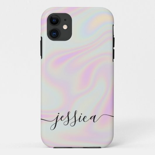 Holographischer Elegant-Script-Name Case-Mate iPhone Hülle (Rückseite)