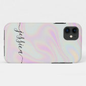 Holographischer Elegant-Script-Name Case-Mate iPhone Hülle (Rückseite (Horizontal))