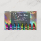 Holographischer Lehrer Name Rainbow Hologram Crayo Visitenkarte (Rückseite)