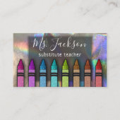 Holographischer Lehrer Name Rainbow Hologram Crayo Visitenkarte (Vorderseite)