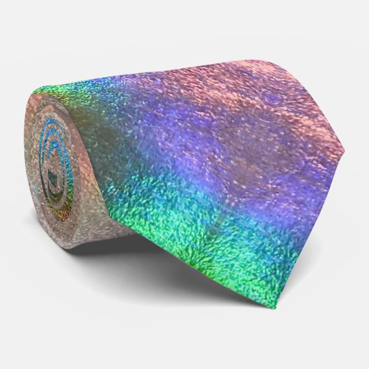 Holographischer Rainbow Chrome Hologram Fathers Da Krawatte (Gerollt)