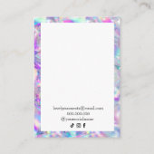 Holographischer Regenbogen-Unicorn-Nekklace-Ohrrin Visitenkarte (Rückseite)