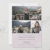 Holographisches ombre Skript aquamarin 4 Foto Swee Einladung (Rückseite)