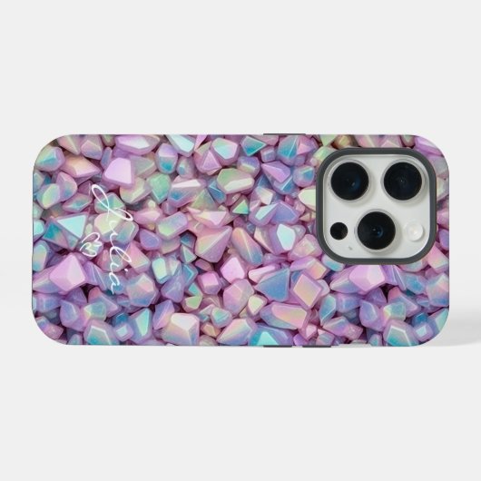 Holographisches Stones Muster Personalisiert iPhone Hülle (Rückseite (Horizontal))