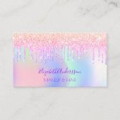 Holograpisch rosa lila Make-up Haar qr Visitenkarte (Vorderseite)