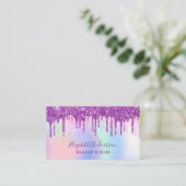 Holograpisches rosa lila Make-up Visitenkarte (Stehend Vorderseite)