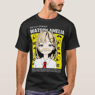 Hololive EN Amelia Watson Smug Mustache T-Shirt
