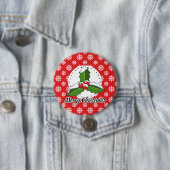 Holon Red White Snowflakes Pattern - Merry Xmas Button (Beispiel)