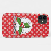 Holon Red White Snowflakes Pattern - Merry Xmas Case-Mate iPhone Hülle (Rückseite (Horizontal))
