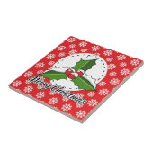 Holon Red White Snowflakes Pattern - Merry Xmas Fliese (Seite)