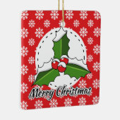 Holon Red White Snowflakes Pattern - Merry Xmas Keramikornament (Rechts)