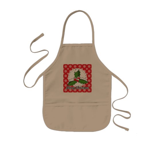 Holon Red White Snowflakes Pattern - Merry Xmas Kinderschürze (Vorne)