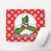 Holon Red White Snowflakes Pattern - Merry Xmas Mousepad (Mit Mouse)