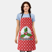 Holon Red White Snowflakes Pattern - Merry Xmas Schürze (Getragen)