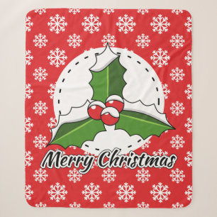 Holon Red White Snowflakes Pattern - Merry Xmas Sherpadecke