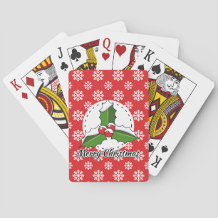 Holon Red White Snowflakes Pattern - Merry Xmas Spielkarten
