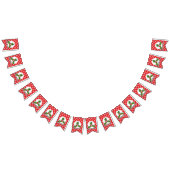 Holon Red White Snowflakes Pattern - Merry Xmas Wimpelkette (Alle)