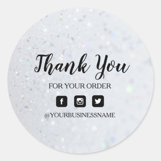 Holosilber | Eleganz und Harmonie Runder Aufkleber (Vorderseite)