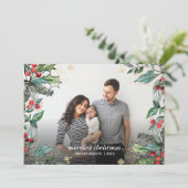 Holries Christmas Gerahmt Full Foto Holiday Karte (Stehend Vorderseite)