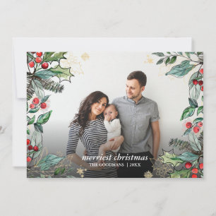 Holries Christmas Gerahmt Full Foto Holiday Karte