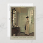 Holsøe Salon Interieur mit Frau CC0571 Postcard Postkarte (Vorne/Hinten)