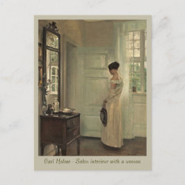 Holsøe Salon Interieur mit Frau CC0571 Postcard Postkarte