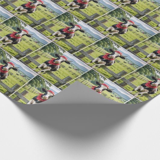 Holstein auf einem Bauernhof Geschenkpapier (Ecke)