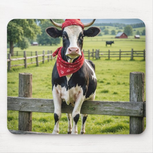 Holstein auf einem Bauernhof Mousepad (Vorne)