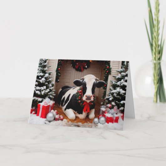 Holstein bereit zu Weihnachten! Feiertagskarte (Vorderseite)