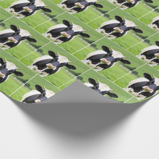 Holstein Bull in Grünweide Geschenkpapier (Ecke)