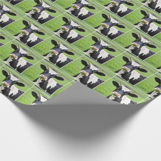 Holstein Bull in Grünweide Geschenkpapier (Ecke)