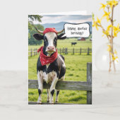 Holstein Cow Birthday Spaß Karte (Gelbe Blume)