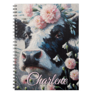 Holstein Cow Blume Bauernhof Personalisiert Notizblock