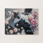Holstein Cow Carnation Farm Personalisiert Puzzle (Horizontal)