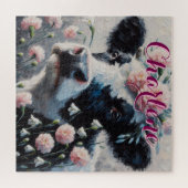 Holstein Cow Carnation Farm Personalisiert Puzzle (Horizontal)