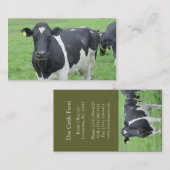 Holstein Cow Cattle Bull Steer Heifer Farm Range Visitenkarte (Vorne/Hinten)