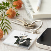 Holstein Cow Farm Animal Dairy Black & White Schlüsselanhänger (Vorderseite rechts)