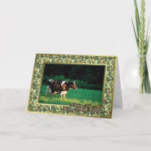 Holstein Cow Heifer Blank Christmas Card Feiertagskarte