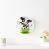 Holstein cow in grass runde wanduhr (Zuhause)