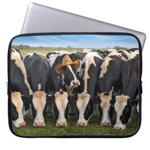 Holstein Cow mit Cowboy-Hut Laptopschutzhülle
