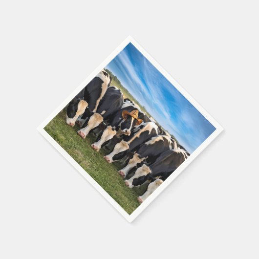 Holstein Cow mit Cowboy-Hut Serviette (Ecke)