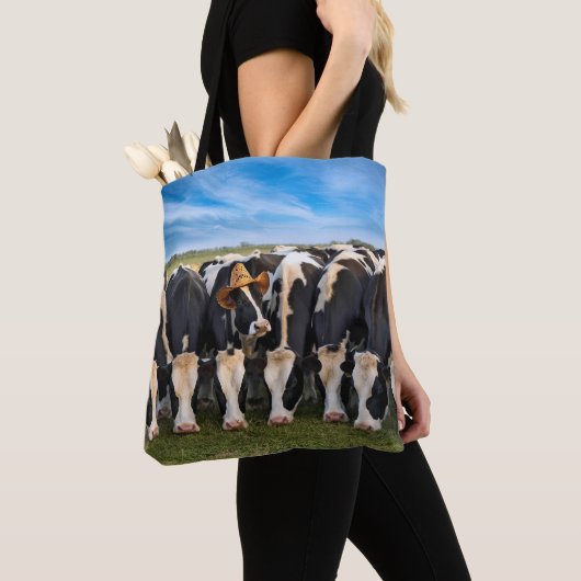Holstein Cow mit Cowboy-Hut Tasche (Von Nahem)