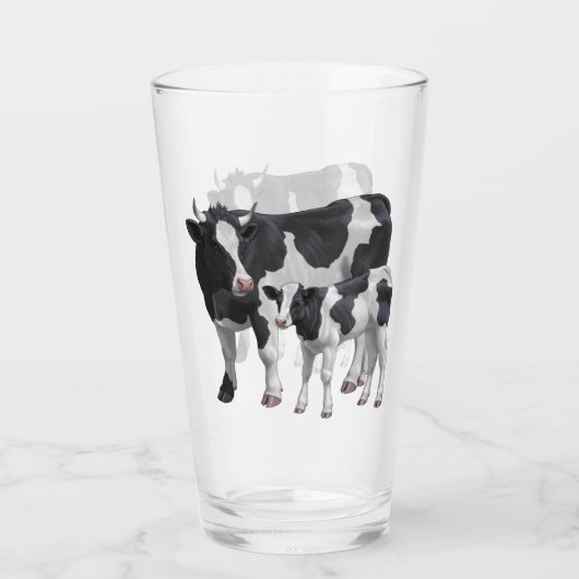Holstein Cow & Niedlich Calf Glas (Rückseite)