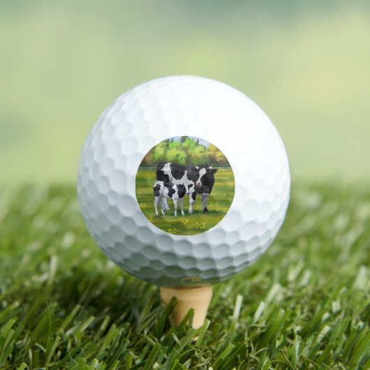 Holstein Cow & Niedlich Calf Golf Balls Golfball (Insitu T-Shirt)