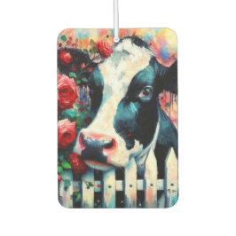 Holstein Cow Picket Fence Rote Rosen Black Red Autolufterfrischer